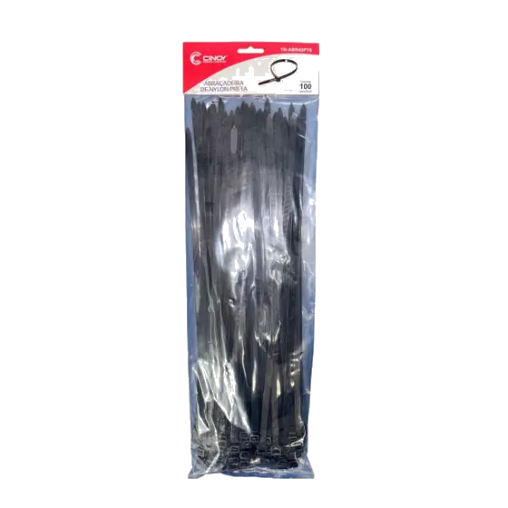ABRACADEIRA DE NYLON 40X7,6X1,9MM .PRETA.